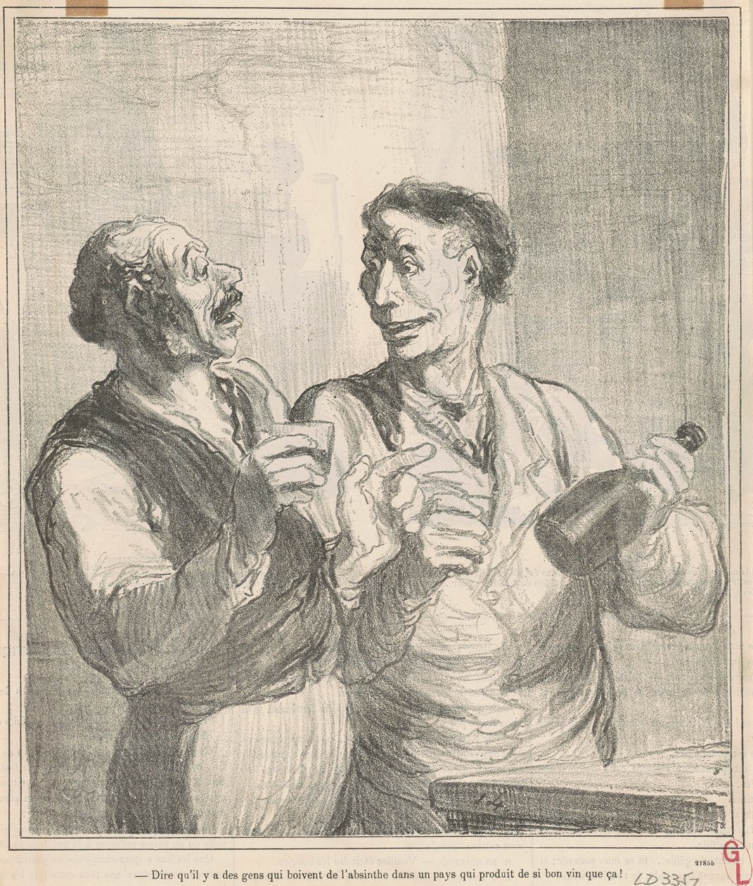 Sanoa, että on ihmisiä, jotka juovat absinttia... tekijältä Honoré Daumier