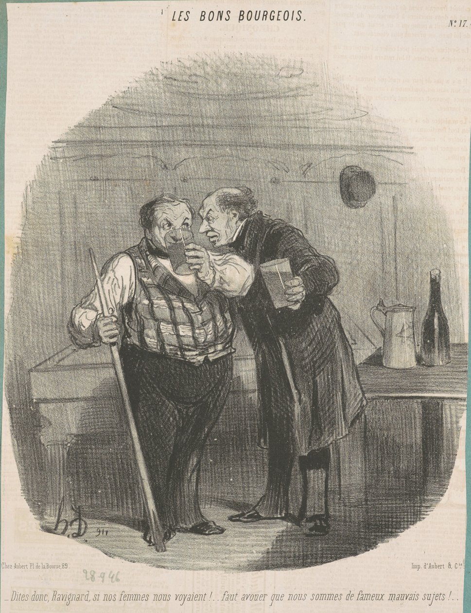 Kerro minulle, Ravignard, jos naisemme näkivät meidät! ... tekijältä Honoré Daumier