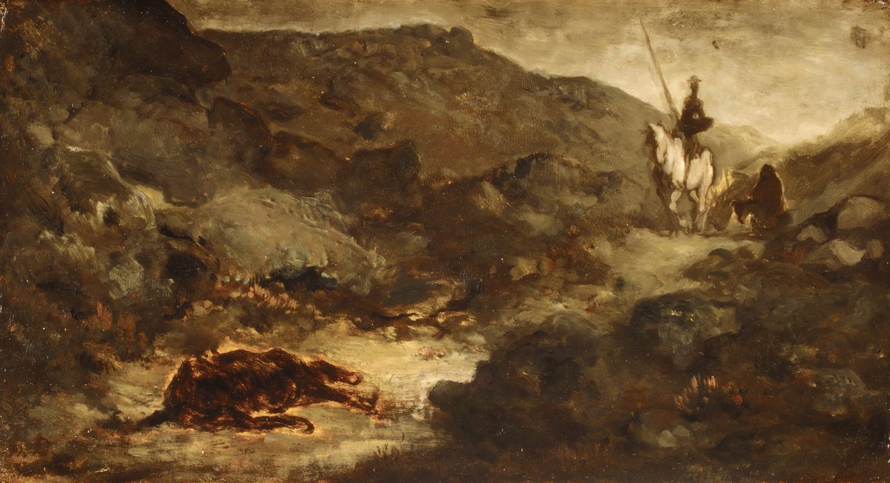Don Quijote ja kuollut muuli, vuoden 1864 jälkeen. tekijältä Honoré Daumier