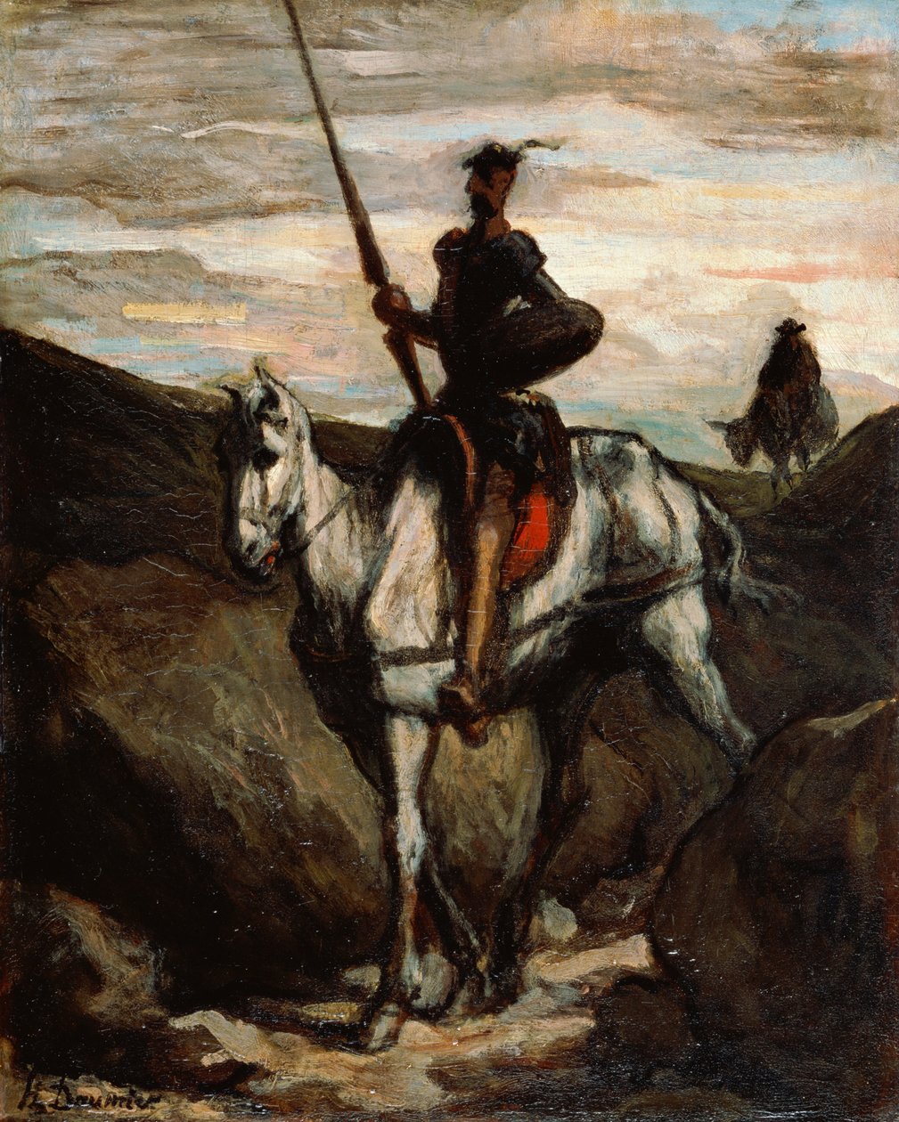 Don Quijote vuorilla tekijältä Honoré Daumier