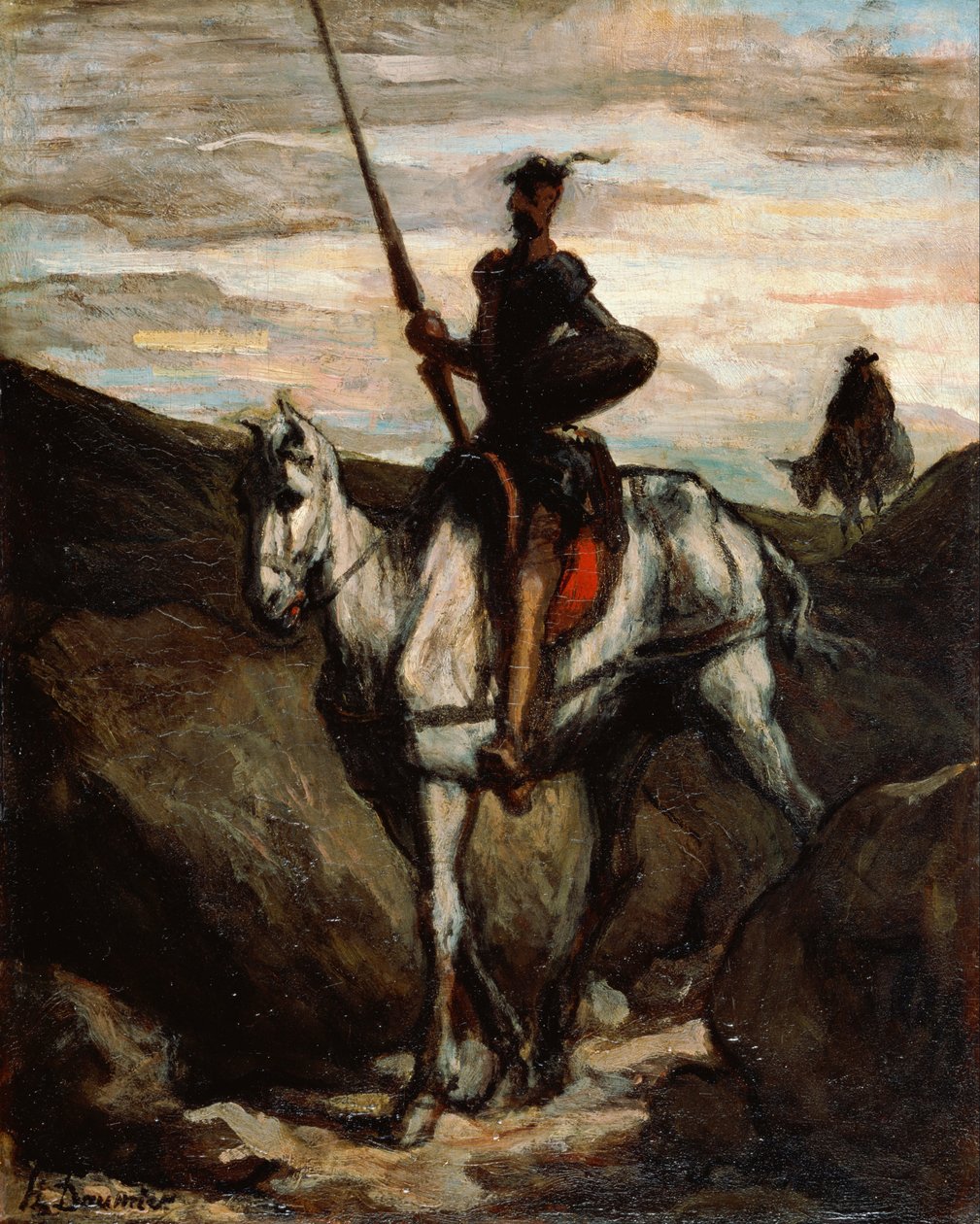 Don Quijote vuoristossa tekijältä Honoré Daumier