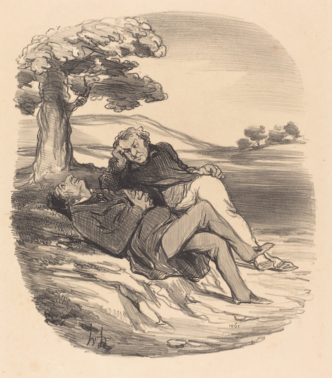 Suloinen vapaa-aika eläkkeellä olevan rautakaupan... tekijältä Honoré Daumier