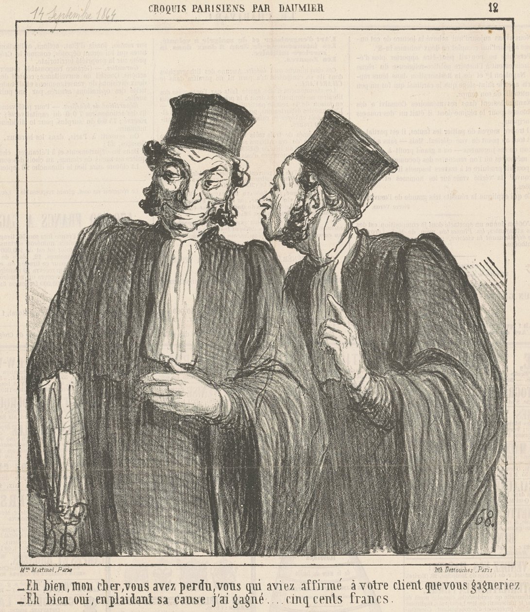 No, kultaseni, olet menettänyt... tekijältä Honoré Daumier