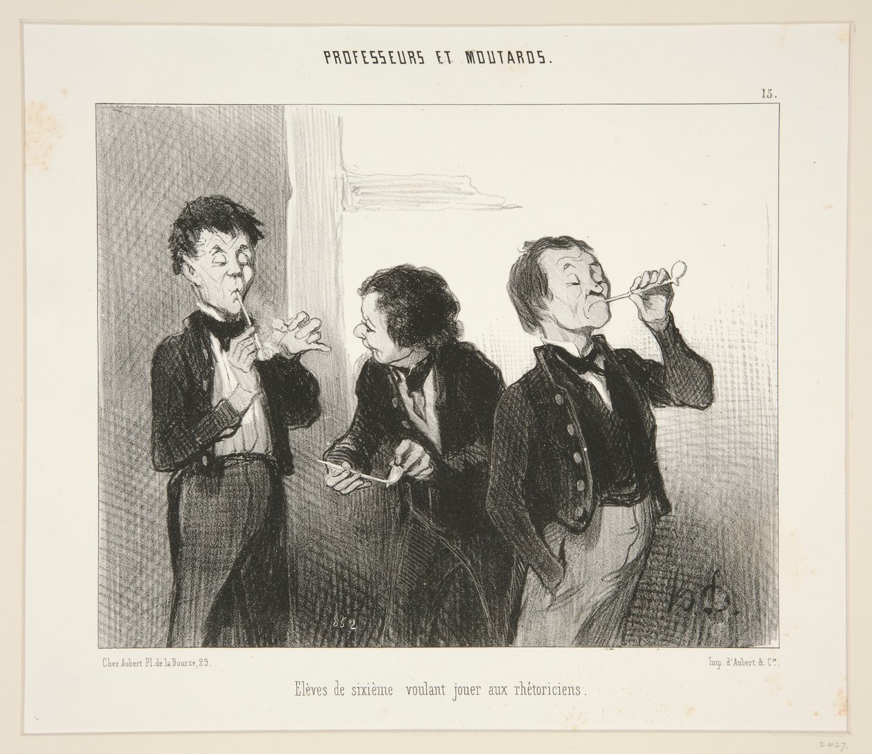 Kuudesluokkalaiset haluavat näytellä retorikoita; #15 Professorit ja sinapit tekijältä Honoré Daumier