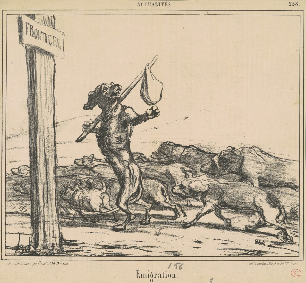 Maastamuutto tekijältä Honoré Daumier