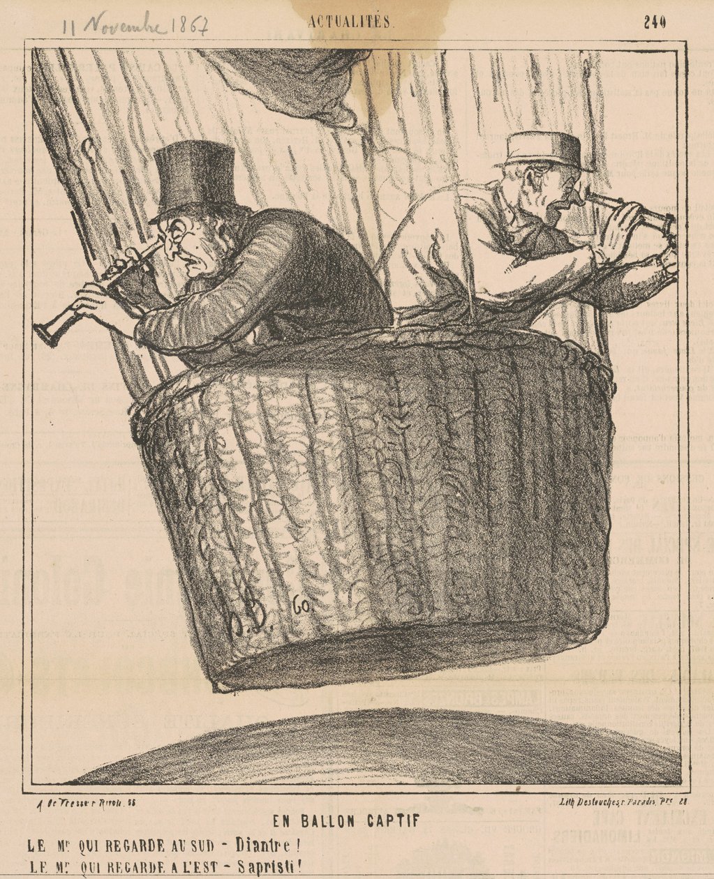 Vankeudessa oleva ilmapallo tekijältä Honoré Daumier