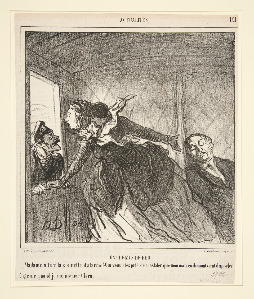 Junassa: Madame soitti ovikelloa tekijältä Honoré Daumier