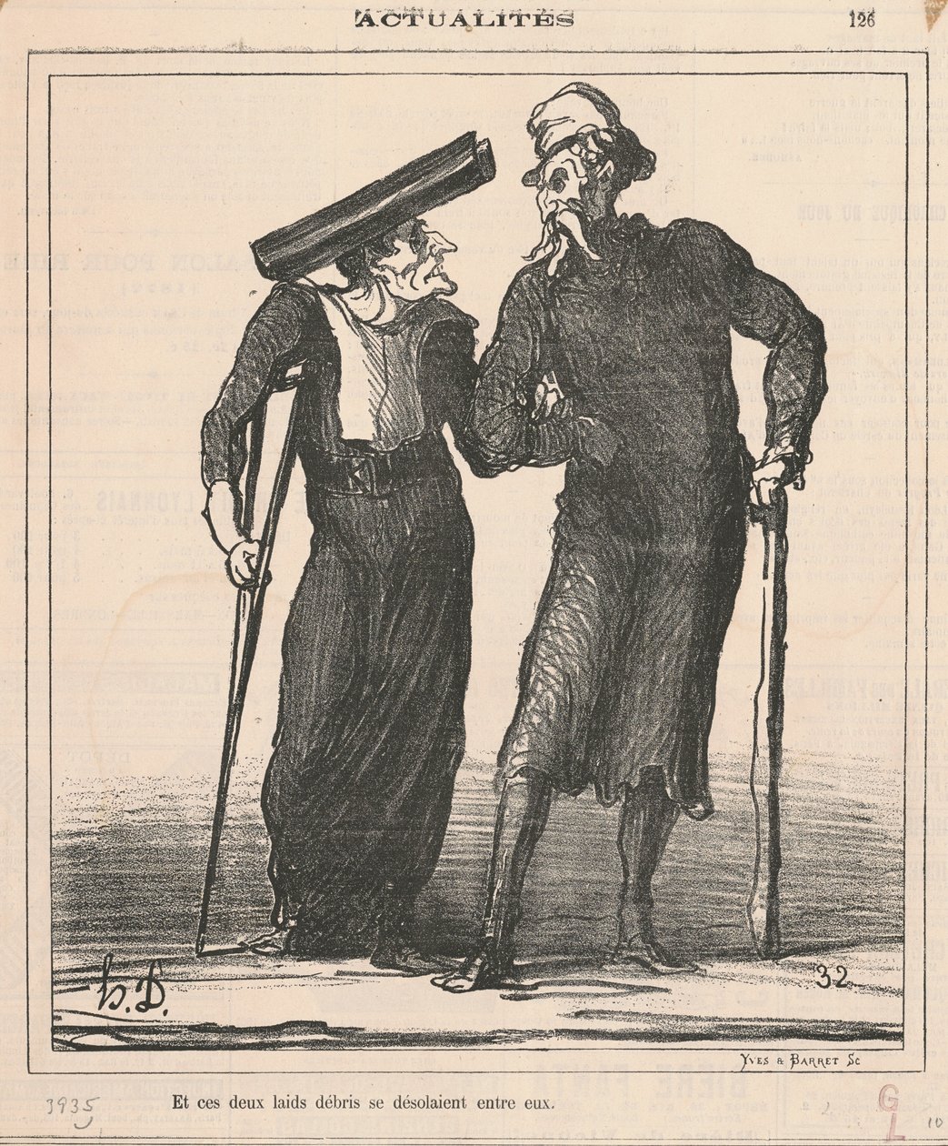 Ja nämä kaksi rumaa roskaa olivat autioina heidän välillään tekijältä Honoré Daumier