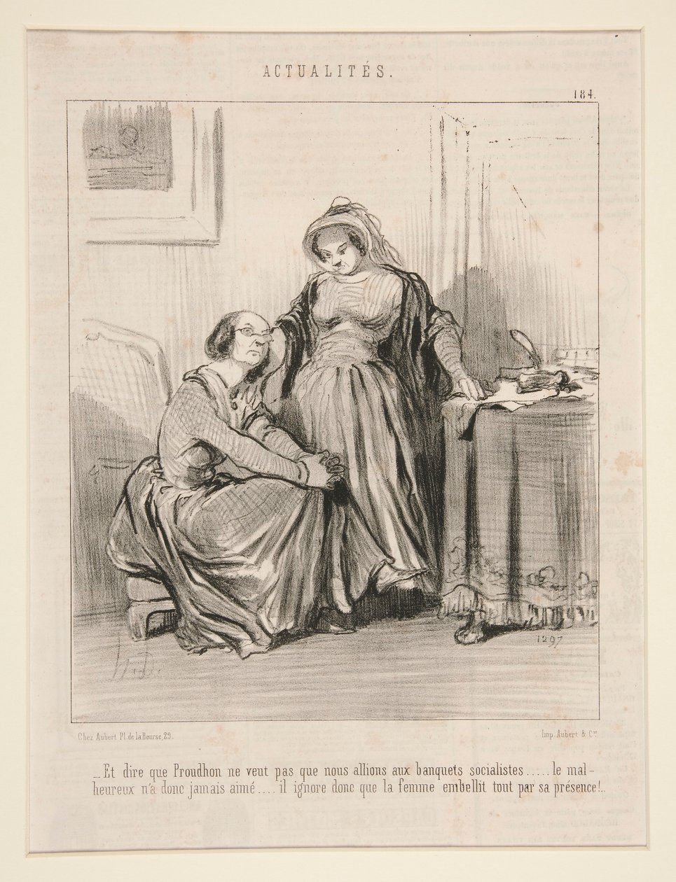 Ja sanoa, että Proudhon ei halua meidän menevän sosialistijuhliin tekijältä Honoré Daumier