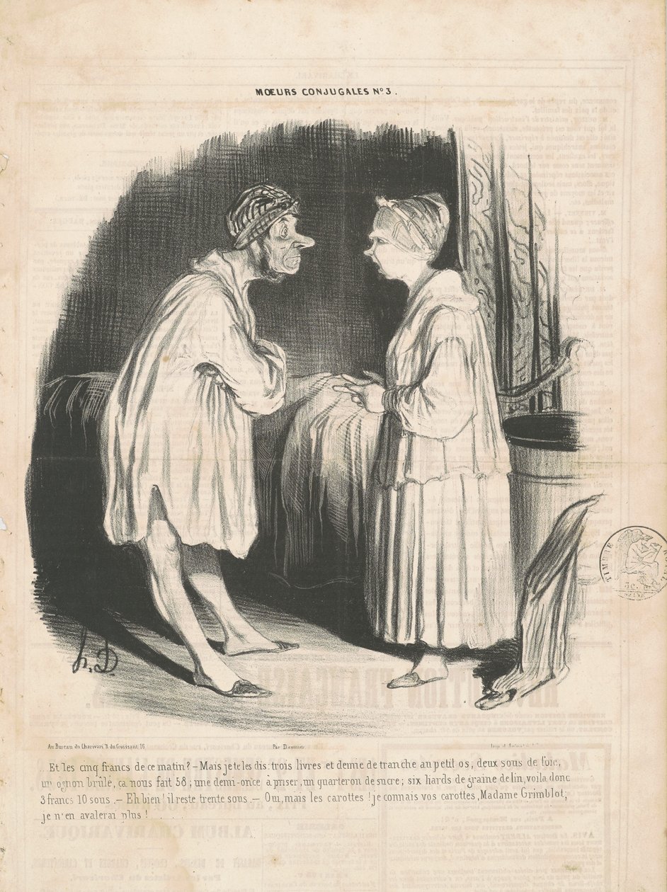 Ja viisi frangia tänä aamuna? tekijältä Honoré Daumier