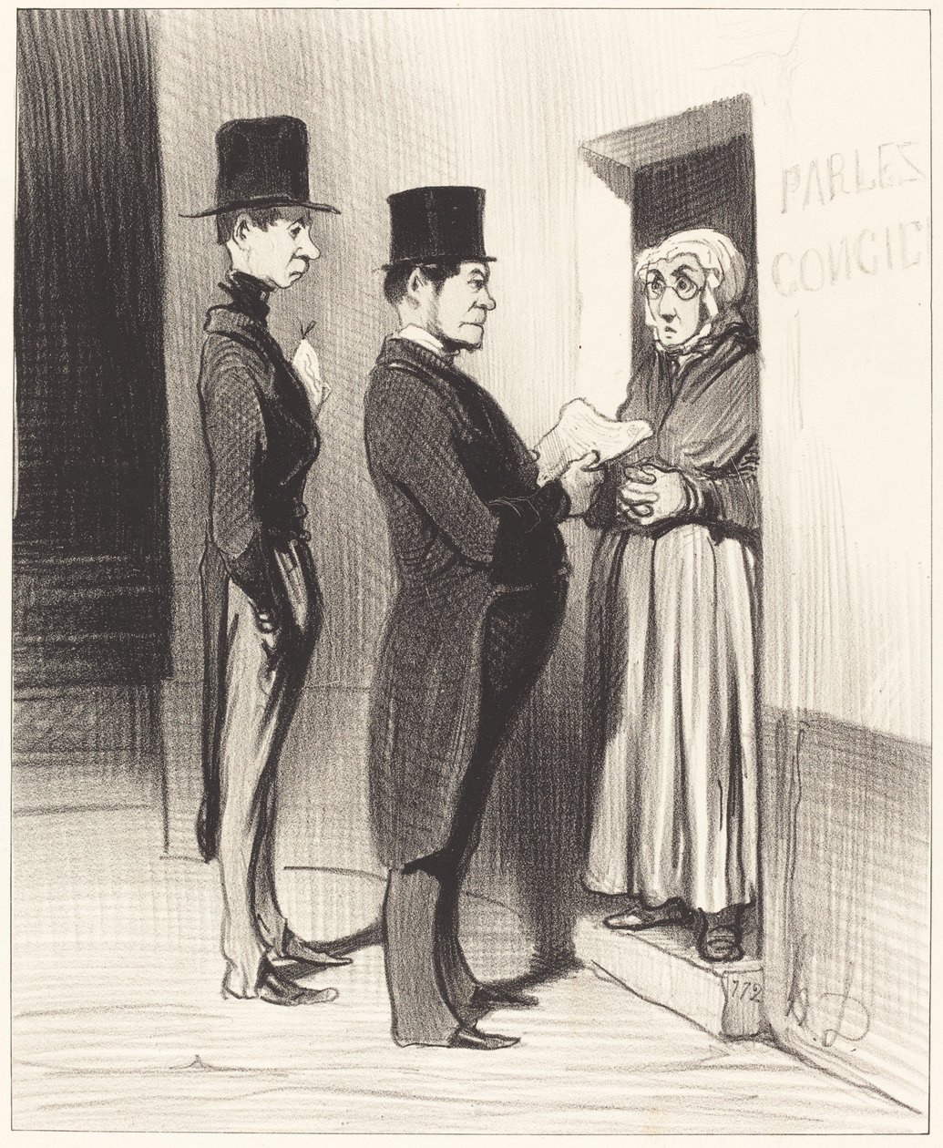 Ja sen ovelle puhuminen näin julisti... tekijältä Honoré Daumier