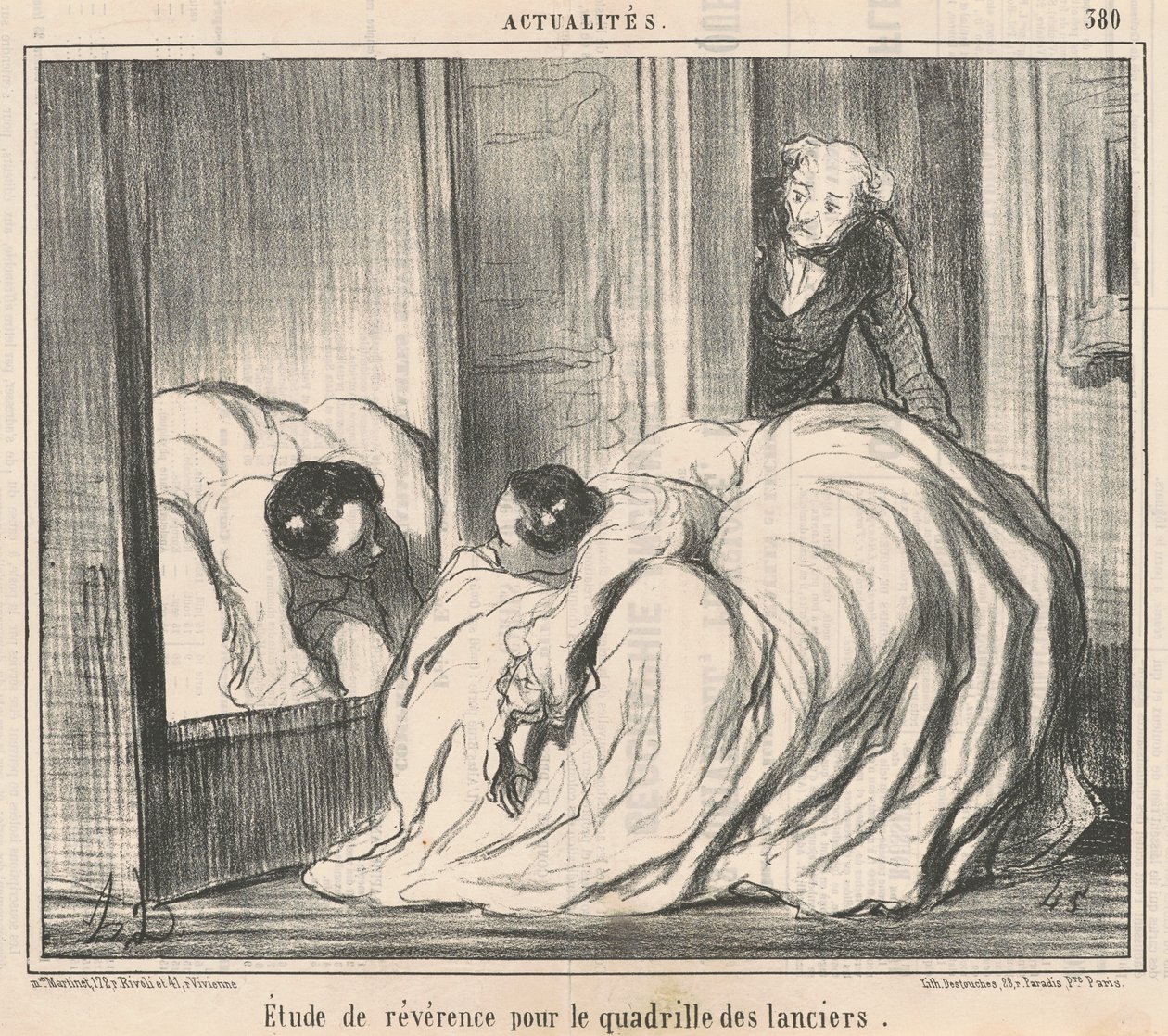 Kunnioitustutkimus lansserien kadrillille tekijältä Honoré Daumier