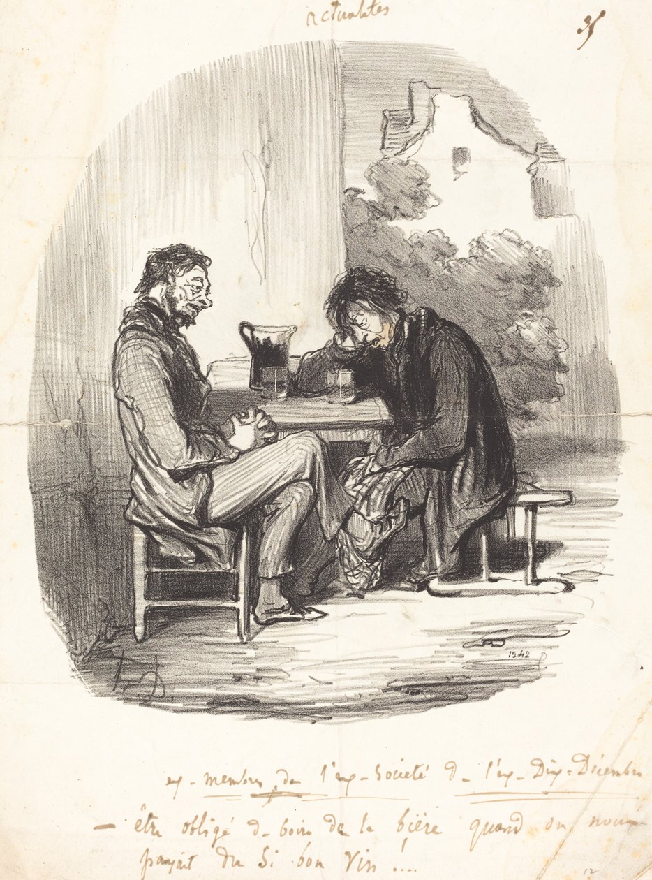 Entisen Dix-joulukuun entisen seuran entisiä jäseniä tekijältä Honoré Daumier