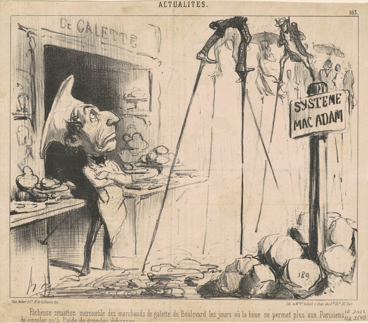 Ärsyttävä galettekauppiaiden tilanne tekijältä Honoré Daumier