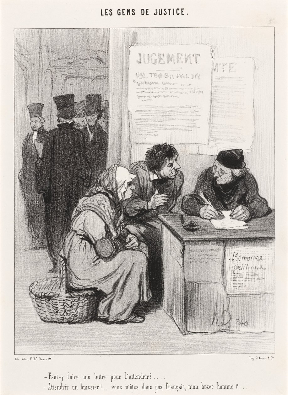 Pitääkö sinne kirjoittaa kirje sen pehmentämiseksi? tekijältä Honoré Daumier