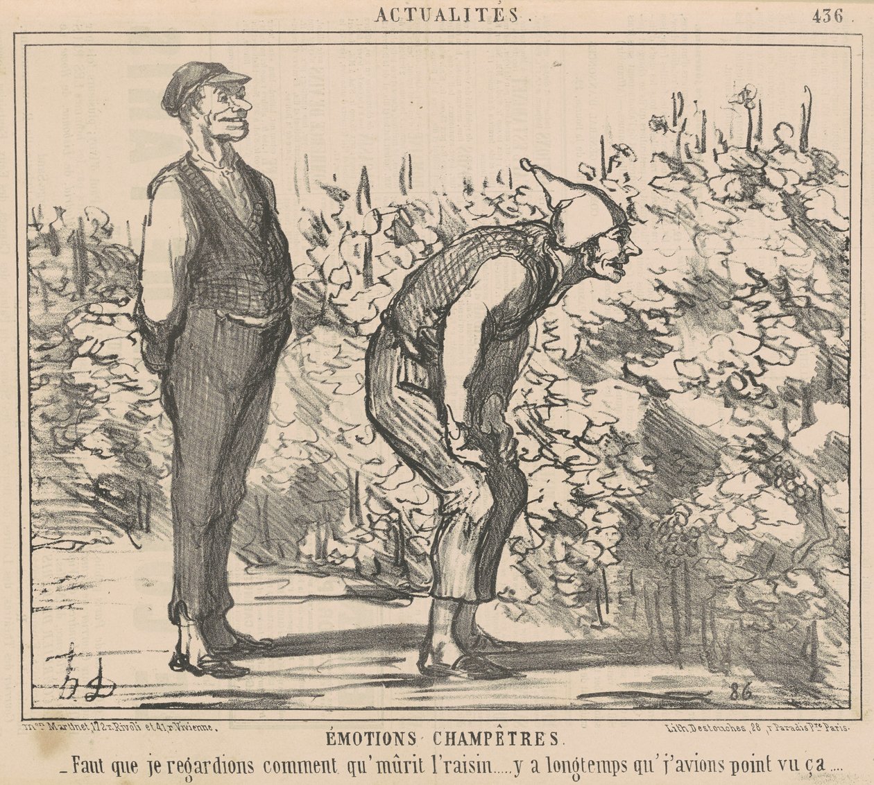 Täytyy katsoa kuinka rypäleet kypsyvät... tekijältä Honoré Daumier