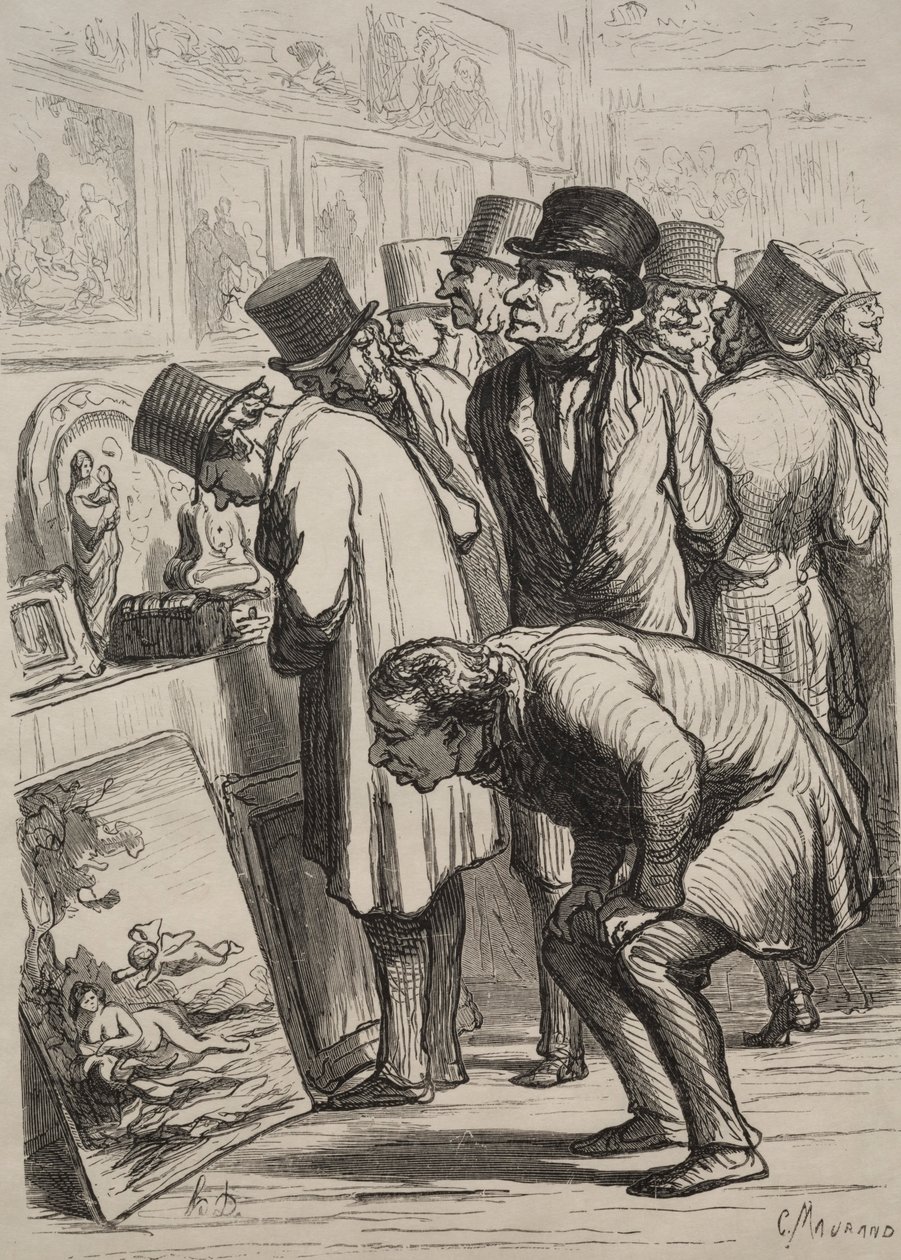 Galleria Hotel Drouotissa: Myyntipäivä. tekijältä Honoré Daumier