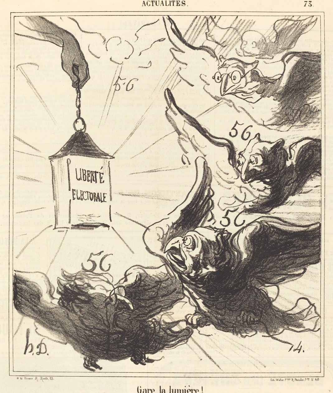 Pysäköi valo! tekijältä Honoré Daumier