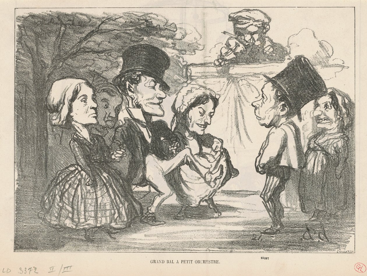 Suuri ball pienen orkesterin kanssa... (recto); Avoin yhtiö (takaisin) tekijältä Honoré Daumier