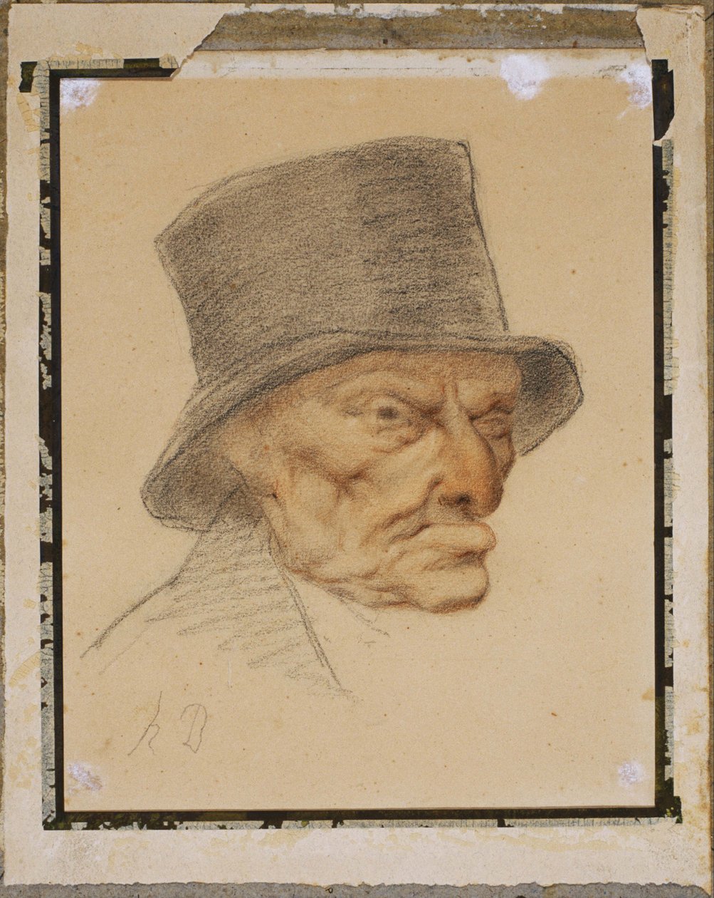 Vanhan miehen pää tekijältä Honoré Daumier