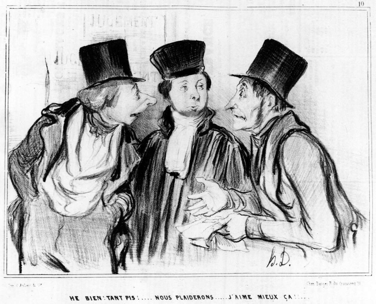 Hei, hyvä. Unohda koko juttu! anomme... Pidän siitä paremmin!... , sarjakuva Honore Daumier (1808-1879). "Charivari". tekijältä Honoré Daumier