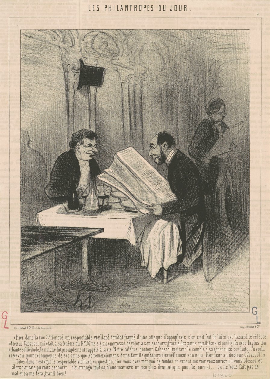 Eilen rue Saint-Honorélla... vanha mies tekijältä Honoré Daumier