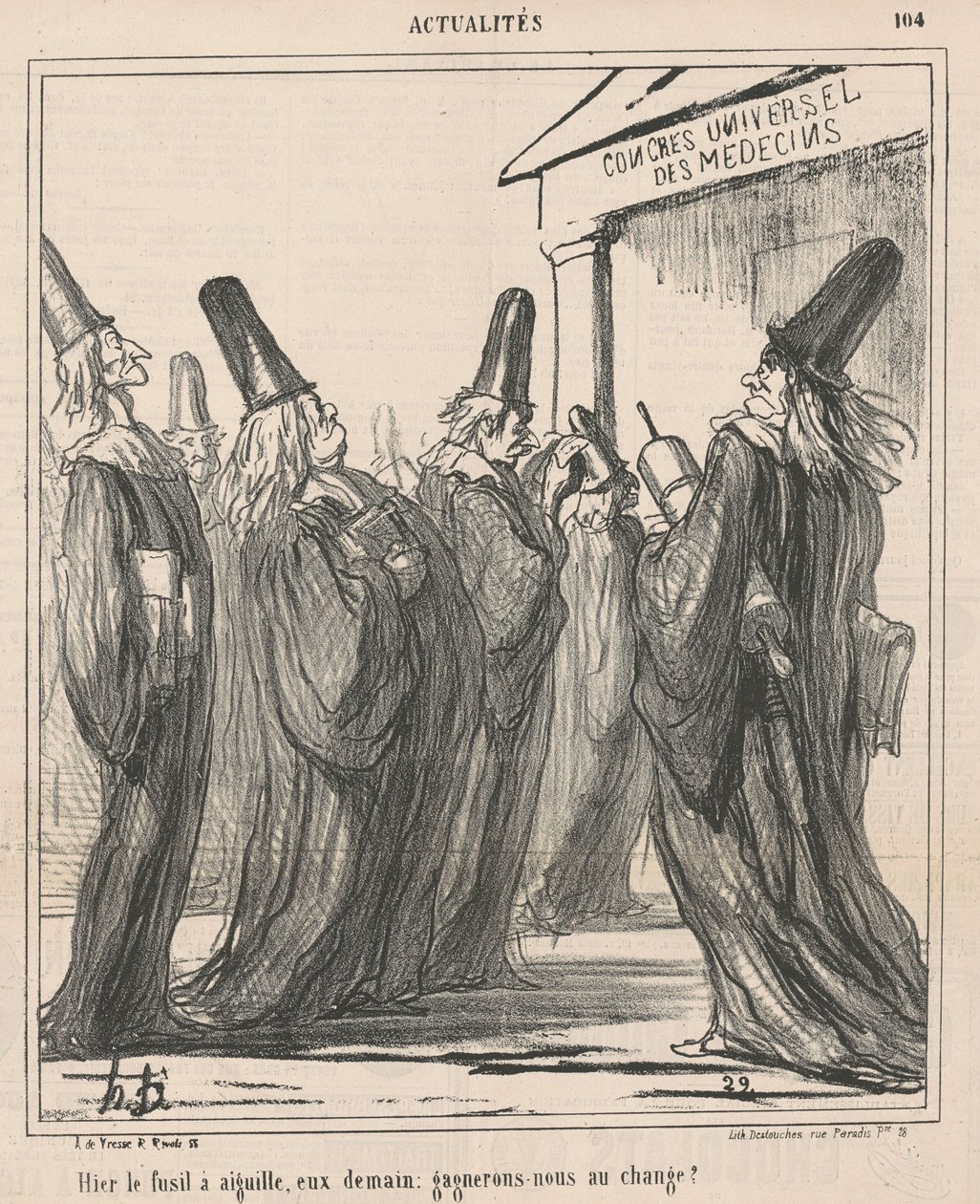 Eilen neulapistooli, ne huomenna... tekijältä Honoré Daumier