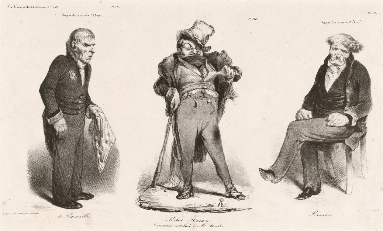 Huguet de Sémonville - Robert Macaire (Thiers) - Kreivi Roederer tekijältä Honoré Daumier
