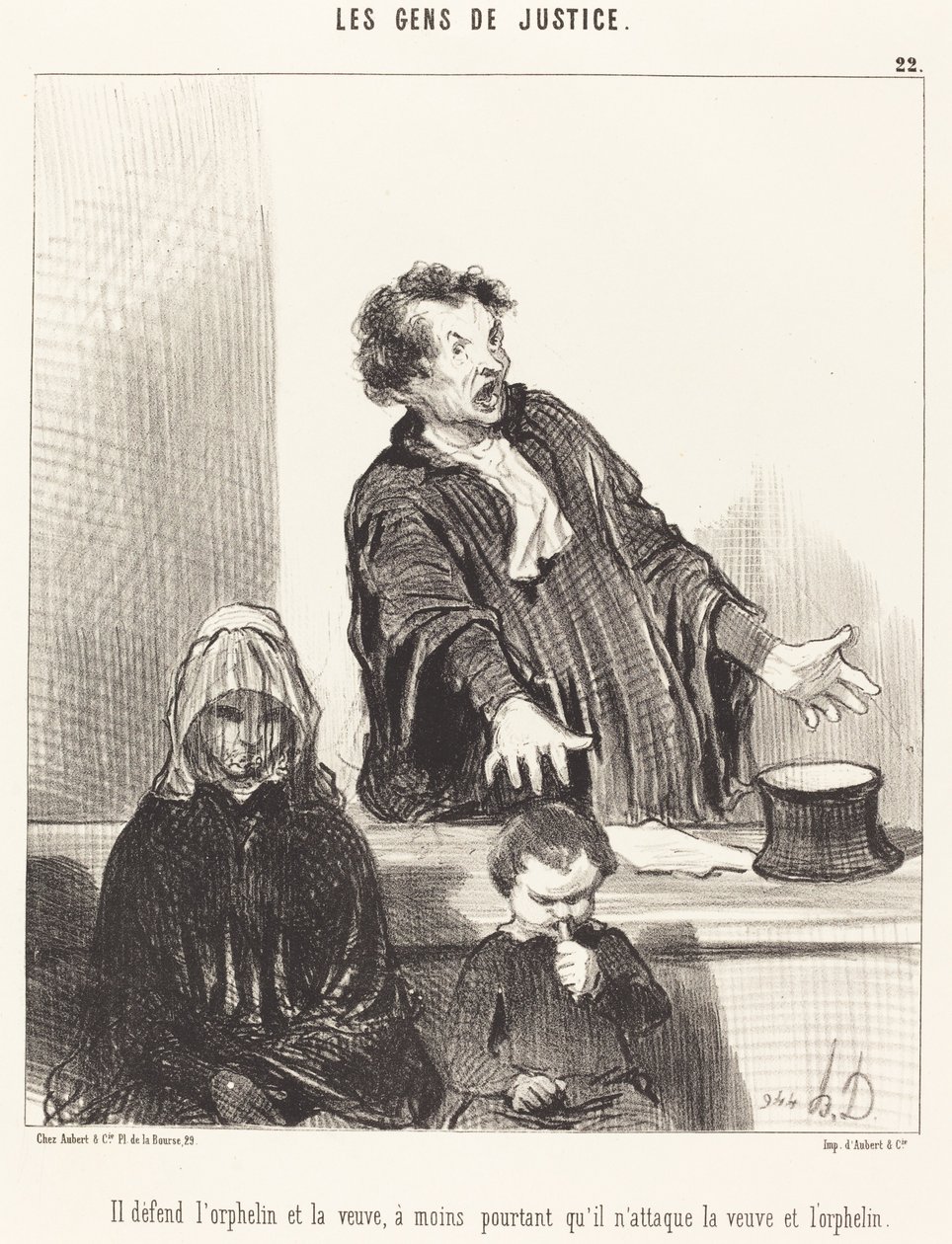 Hän puolustaa orpoa ja leskeä, ellei... tekijältä Honoré Daumier