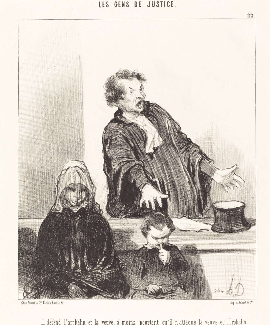 Hän puolustaa orpoa ja leskeä, ellei... tekijältä Honoré Daumier