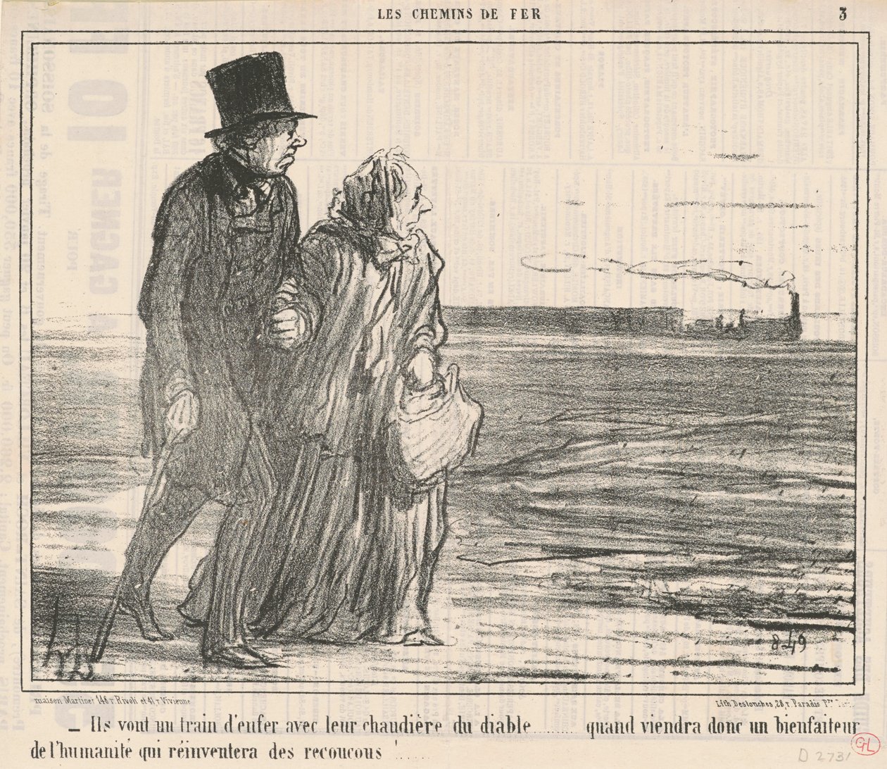 He kulkevat huimaa vauhtia... tekijältä Honoré Daumier