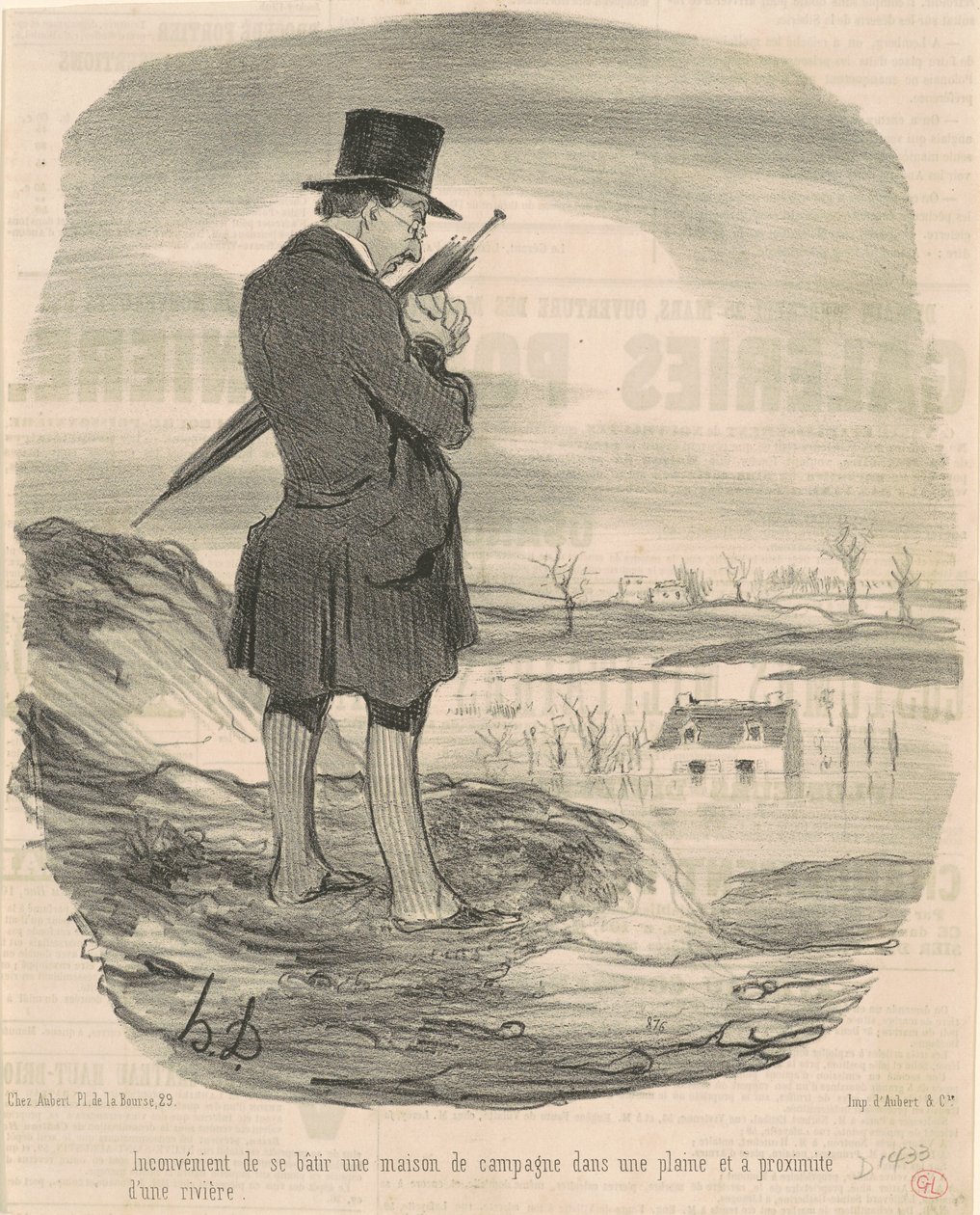 Maalaistalon rakentamisen huono puoli... tekijältä Honoré Daumier