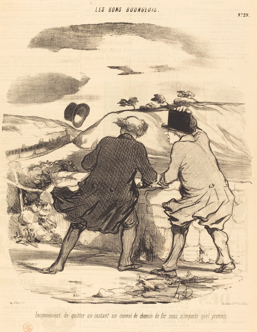 Haittana on jättää rautatiesaattue... tekijältä Honoré Daumier