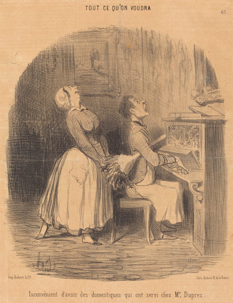 Huono puoli... herra Duprezin luona palveleville palvelijoille tekijältä Honoré Daumier