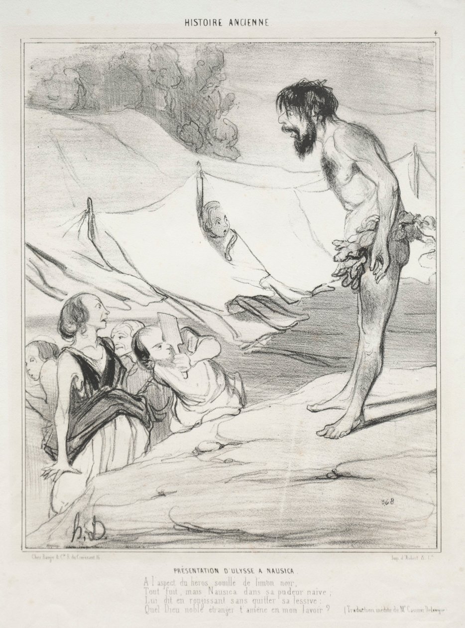 Odysseuksen esittely Nausicassa tekijältä Honoré Daumier