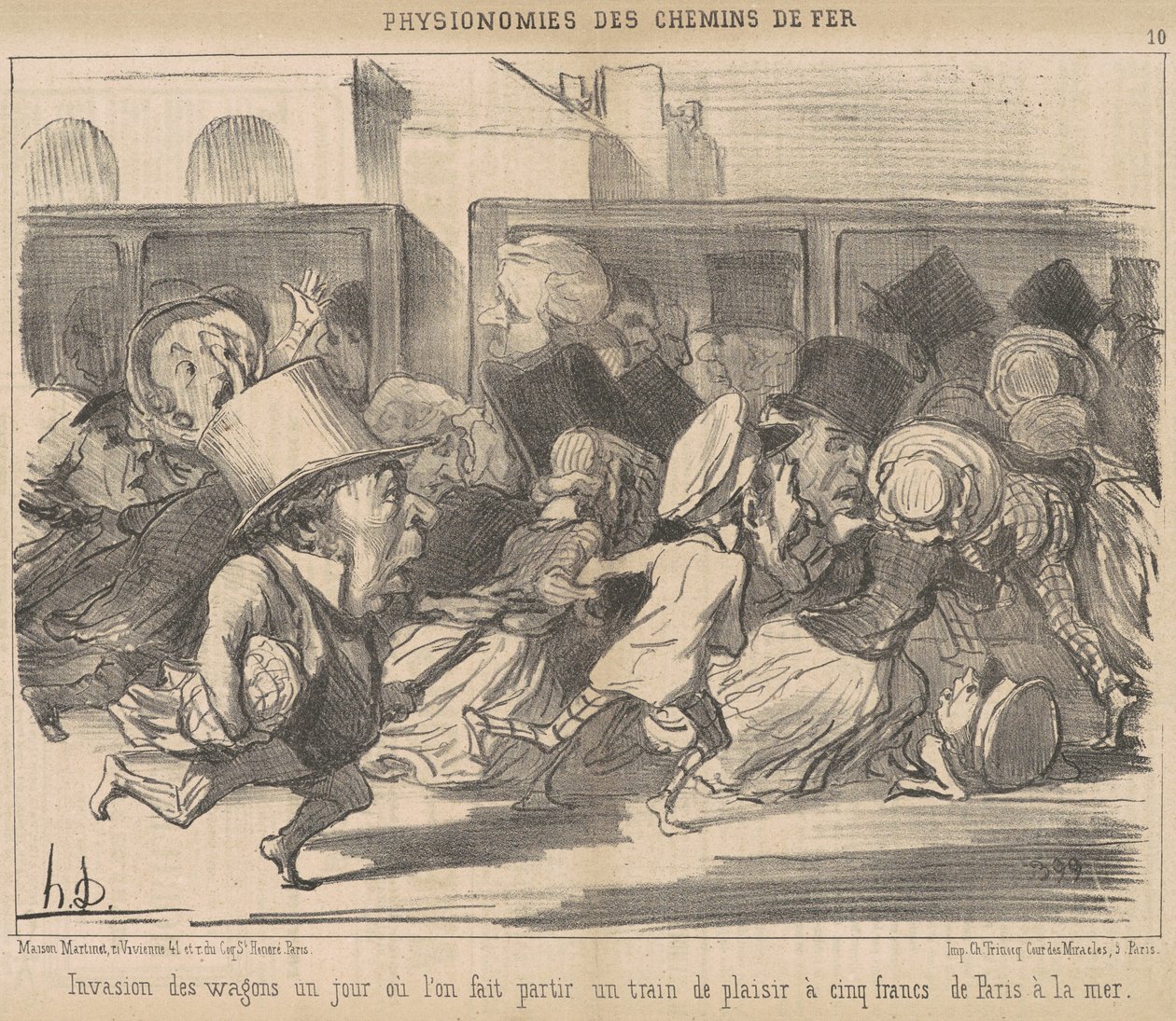 Vaunujen hyökkäys eräänä päivänä, kun lähdemme tekijältä Honoré Daumier