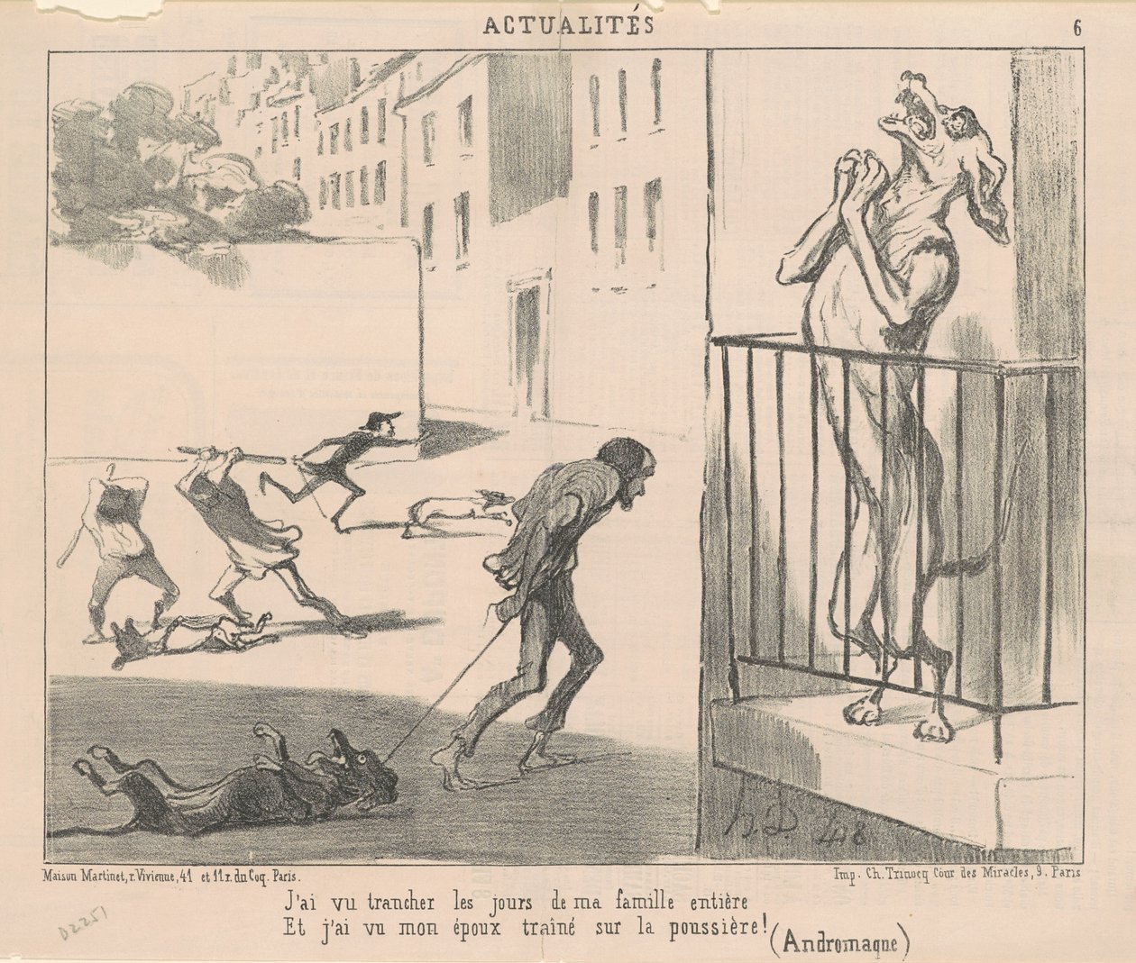 Näin perheeni päivien katkeavan... tekijältä Honoré Daumier