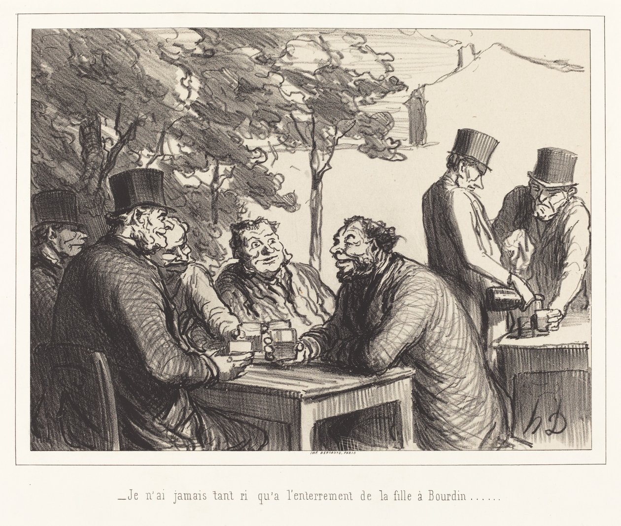 En koskaan nauranut niin paljon kuin Bourdinin tyttären hautajaisissa... tekijältä Honoré Daumier