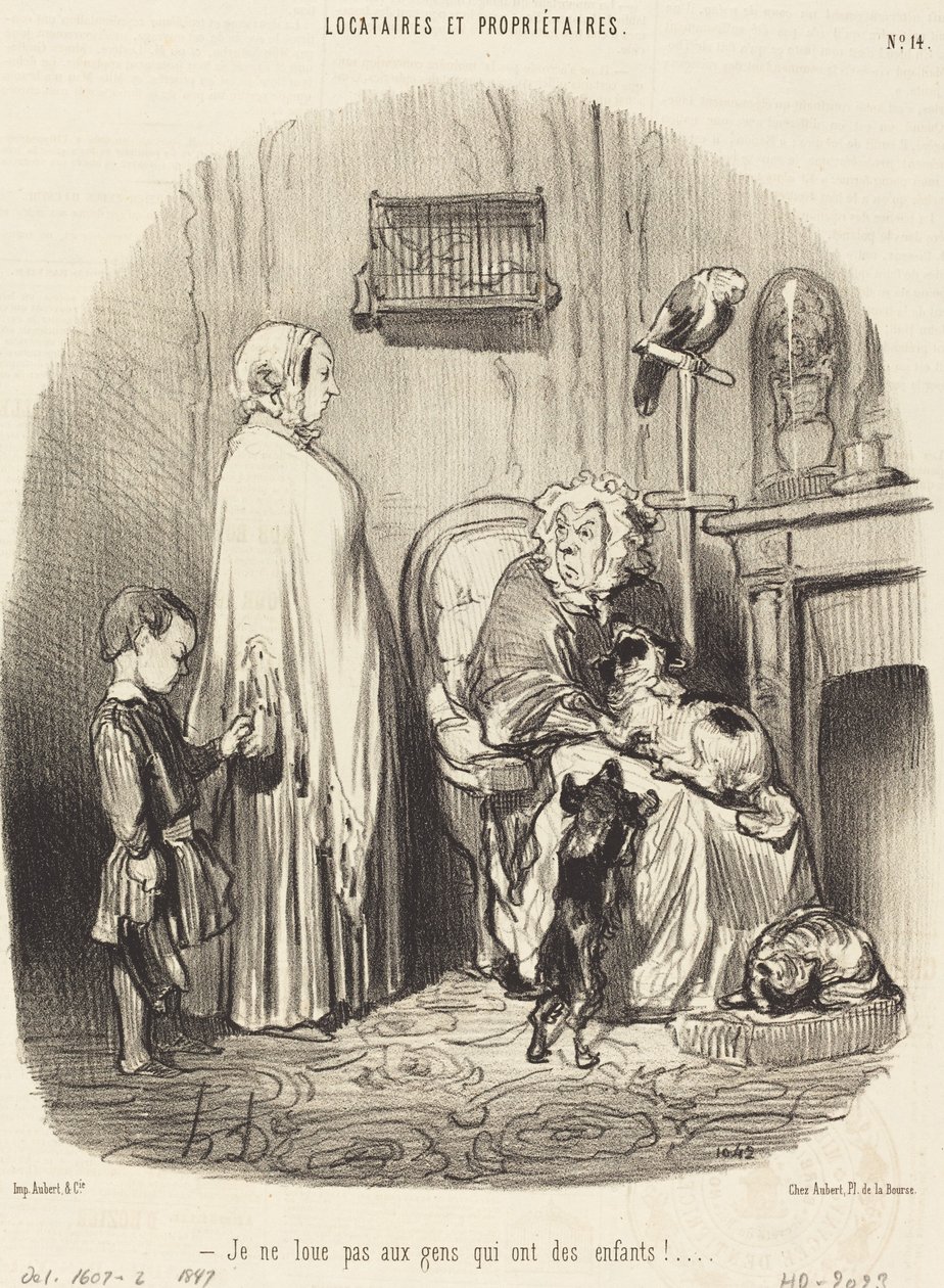 En vuokraa ihmisille, joilla on lapsia! tekijältä Honoré Daumier