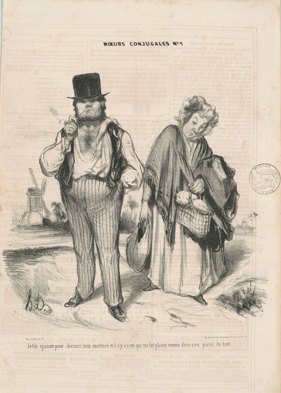 Menin naimisiin kanssasi hurmaaakseni olemassaoloni... tekijältä Honoré Daumier