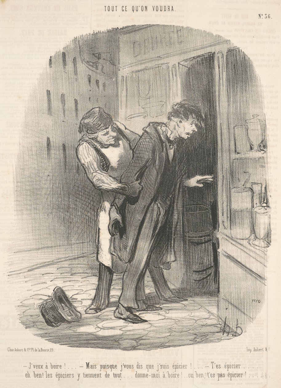 Minä haluan juoda! Mutta koska kerron... tekijältä Honoré Daumier