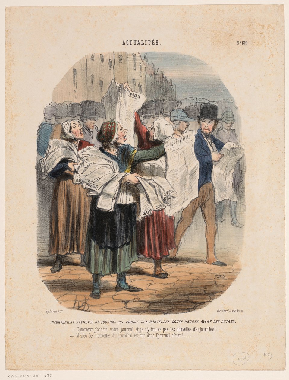 Sanomalehtien myyjät Ajankohtaista (sarjan nimi) Todellisuudet (sarjan nimi esineellä) tekijältä Honoré Daumier