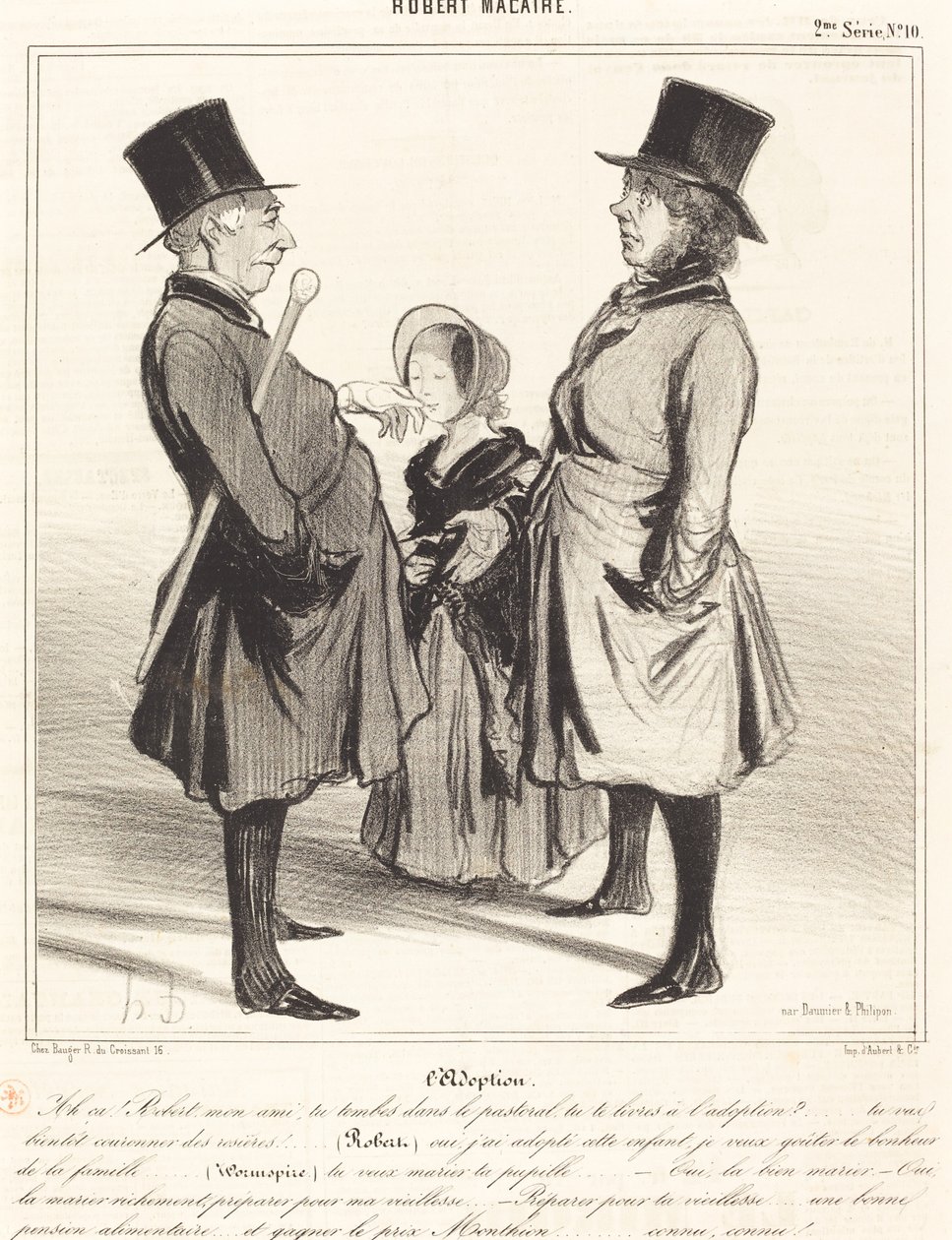 Adoptio - Ah! Robert, ystäväni... tekijältä Honoré Daumier