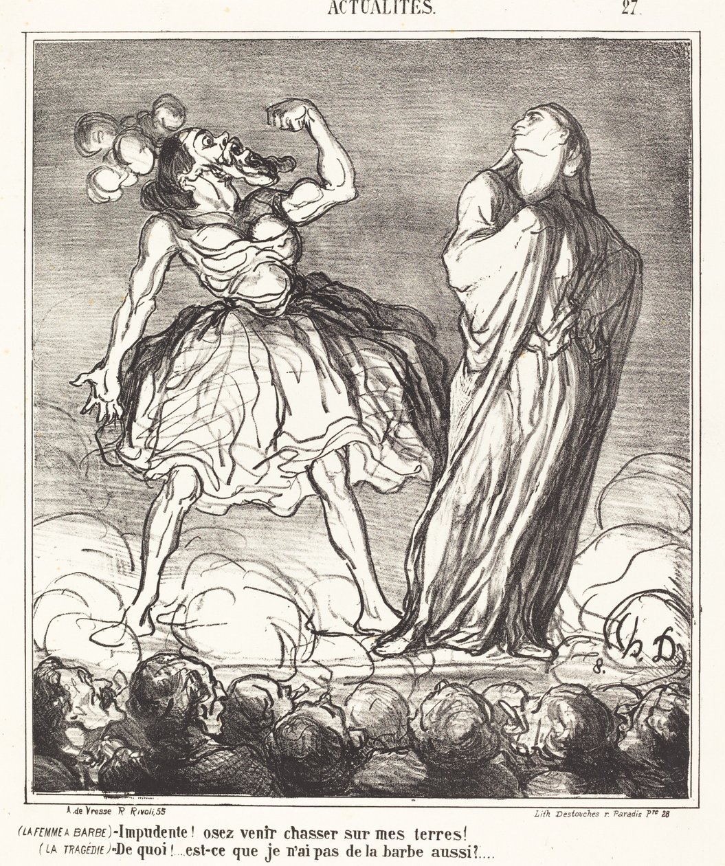 Nainen, jolla on parta tekijältä Honoré Daumier