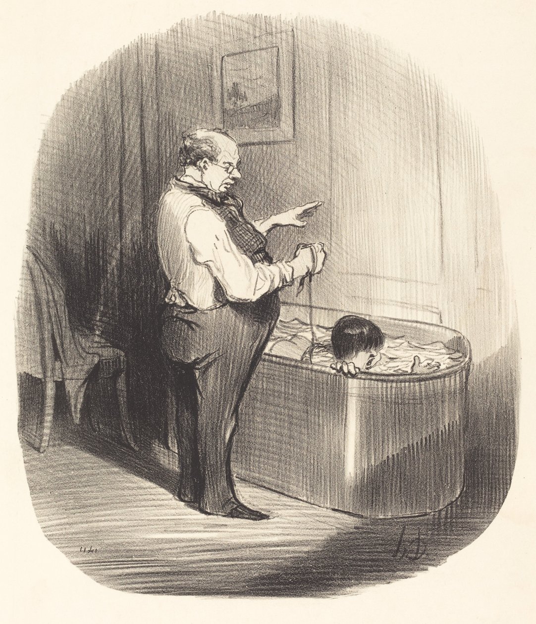 Ensimmäinen uimatunti tekijältä Honoré Daumier