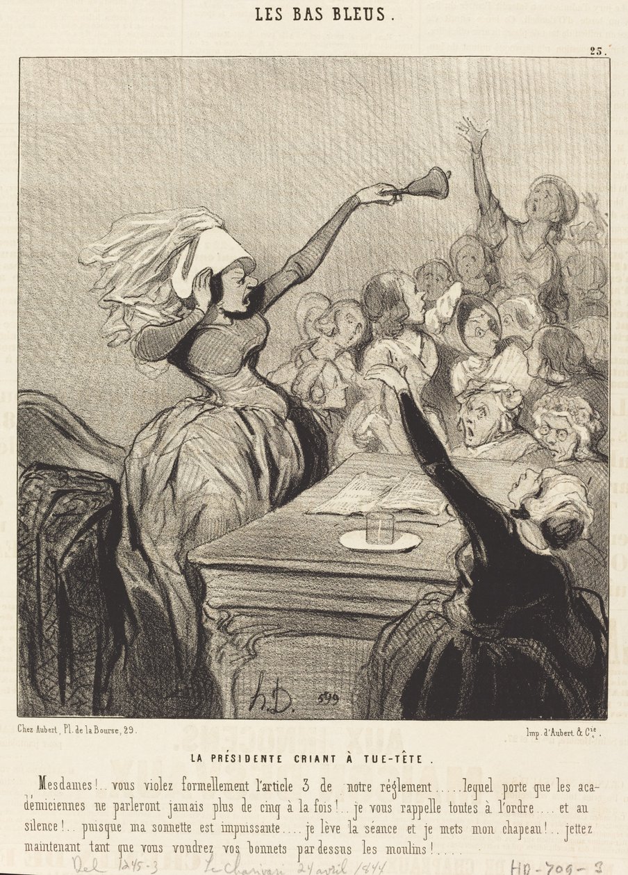 Presidentti huutaa täydellä äänellä: Naiset!... tekijältä Honoré Daumier