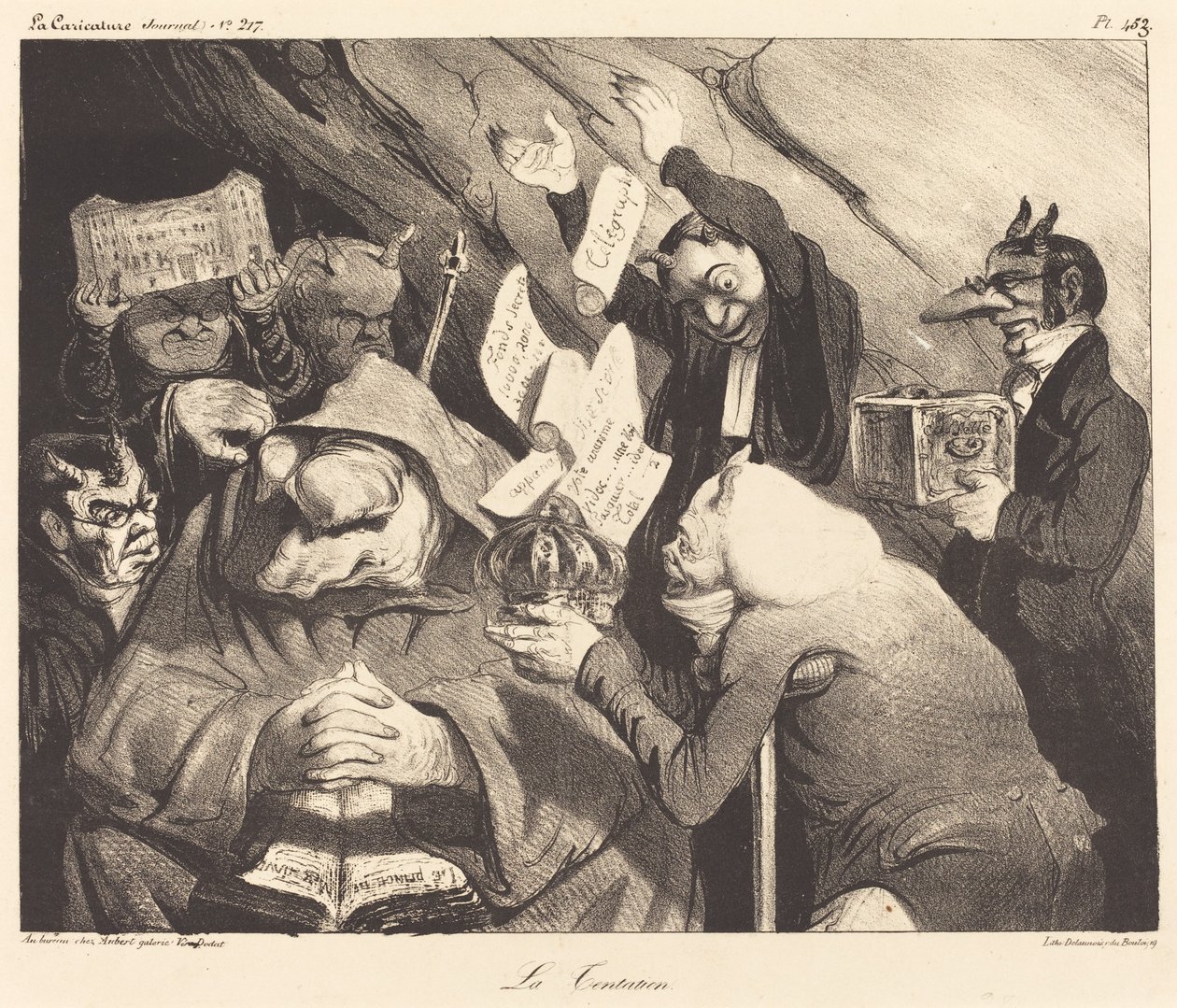 The Temptation, parodia Teniersin maalauksesta tekijältä Honoré Daumier