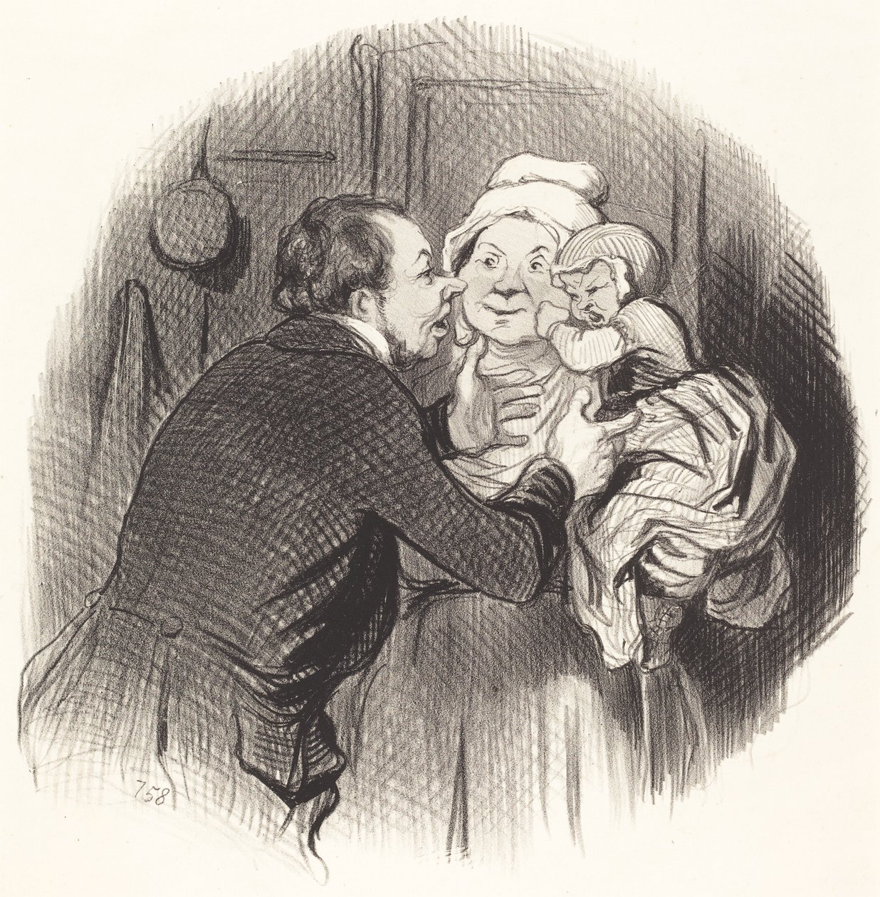 Vierailu sairaanhoitajan luona tekijältä Honoré Daumier