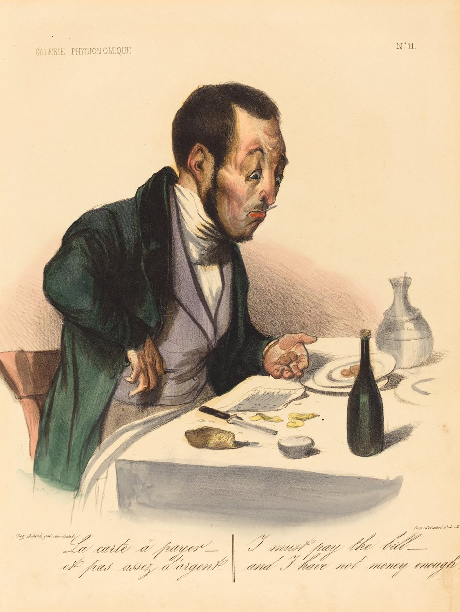 Kortti maksamiseen tekijältä Honoré Daumier