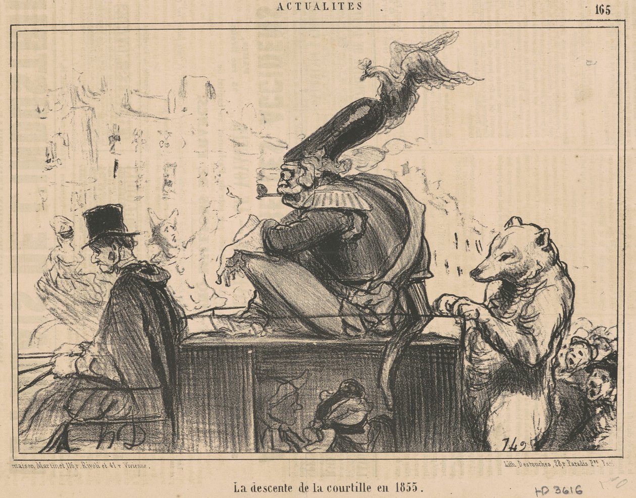 Courtillen laskeutuminen vuonna 1855 tekijältä Honoré Daumier